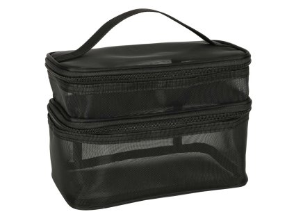 Kosmetyczka podrozna organizer skladany pietrowy do przechowywania kosmetykow akcesoriow czarny 147020