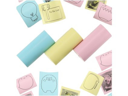 Rolki termiczne papier do drukarki apartu 5 7cm x 3m 3 sztuki kolorowe 175816