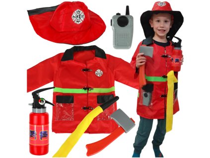 Kostium stroj karnawalowy przebranie strazak walkie talkie 3 8 lat 165069