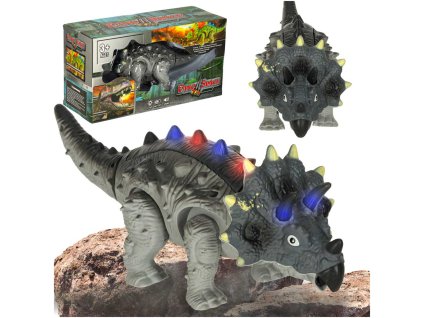 Dinozaur Triceratops zabawka interaktywna na baterie chodzi swieci ryczy 174838