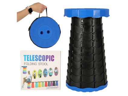 Krzeslo skladane rozkladany stolek taboret niebieski 135328