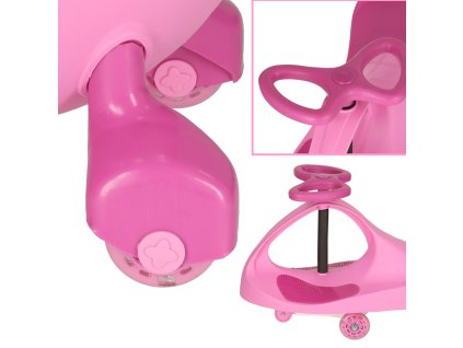 Jezdzik grawitacyjny swiecace kola LED rozowy 157365