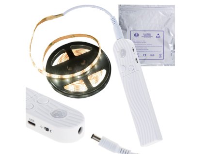 Tasma LED na baterie USB czujnik ruchu 2M cieply bialy 130892