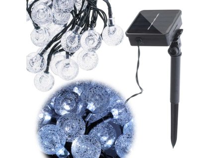 Lampki ogrodowe solarne kulki 7m 50LED zimny bialy 147980