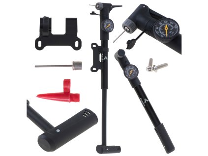 Pompka do roweru z manometrem RALLEX rowerowa reczna do pilki materaca z uchwytem na rower 167275