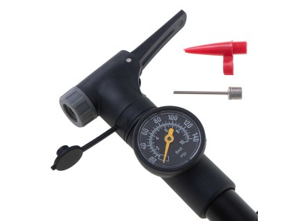RALLEX Pompka do roweru z manometrem rowerowa reczna do pilki materaca z uchwytem na rower 164433