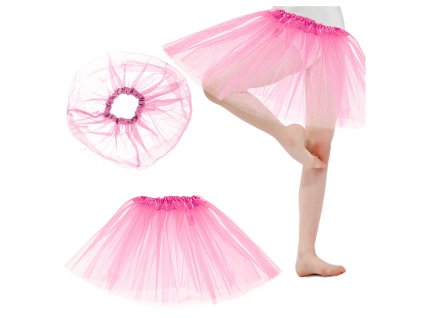 Spodniczka tiulowa tutu kostium stroj rozowa 108081(2)