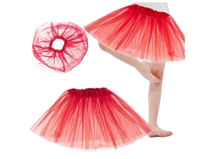 Spodniczka tiulowa tutu kostium stroj czerwona 108076(1)