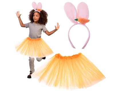 Kostium stroj kroliczek spodniczka opaska marchewka 107920(2)