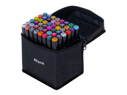 Markery dwustronne alkoholowe w etui 48 podstawka 107633(1)