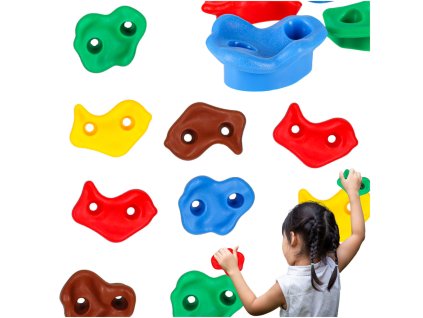 Kamienie wspinaczkowe uchwyty do wspinaczki dla dzieci kolorowe 10 szt sruby 170748