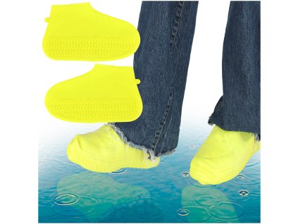 Nakladki przeciwdeszczowe na buty ochraniacze nieprzemakalne przeciwdeszczowe kalosze S zolte roz 26 34 167572