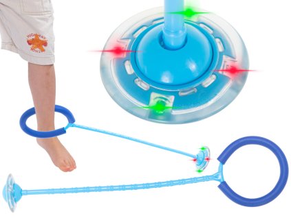 Hula hop na noge skakanka pilka swiecaca LED niebieska 100290(1)