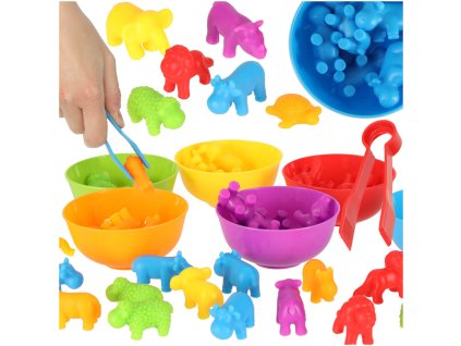 Zwierzeta safari edukacyjne nauka liczenia montessori 36el 170057