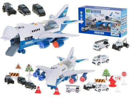 Samolot transporter z autami policja bok przod 90623(2)