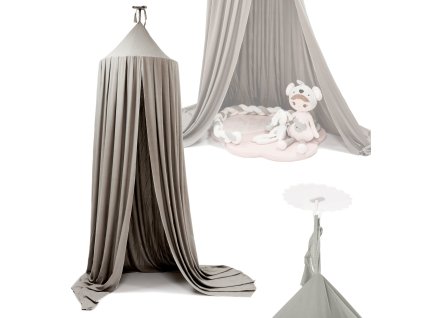 Baldachim kurtyna namiot tipi wiszacy szary 91401(2)