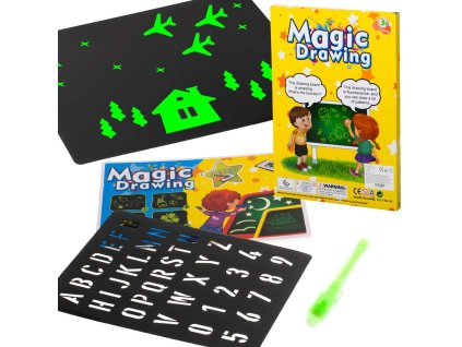 Magiczna tablica do rysowania swiatlem dlugopis UV kreatywny zestaw 158504
