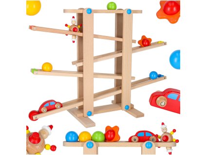 Tor kulkowy drewniany kulodrom montessori XXL 175424