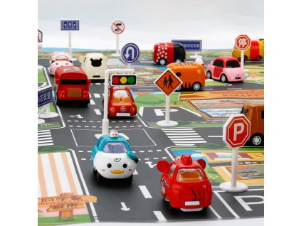 Mata do zabawy miasto ulica znaki drogowe wodoodporna kolorowa 130x100cm 138021