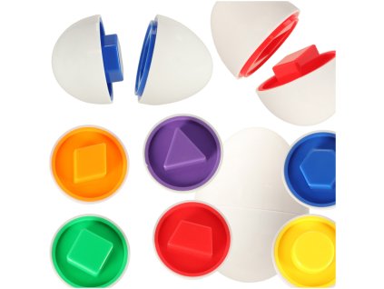 Ukladanka edukacyjna sorter dopasuj ksztalty i kolory jajka 6 sztuk 168560