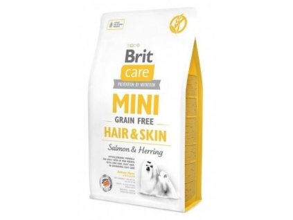 Brit Care Mini 7,0kg Hair Skin grain free Salmon+Herring dog