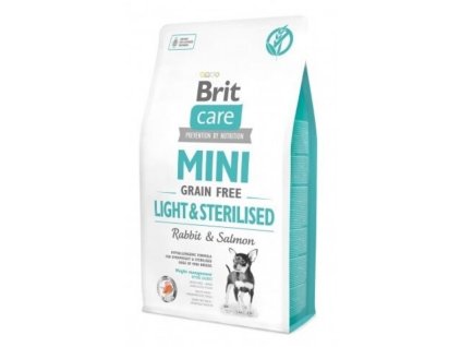 Brit Care Mini 7,0kg Light Sterilised grain free rabbit+salmon dog