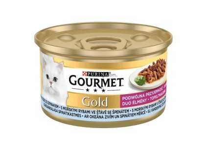 Gourmet  85g gold mořské ryby ve šťávě se špenátem/12ks