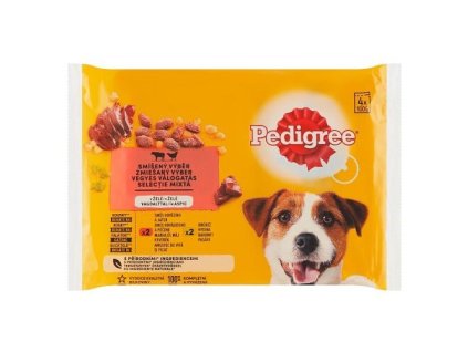 Pedigree 100gx 4ks kapsička adult smíšený výběr v želé dog