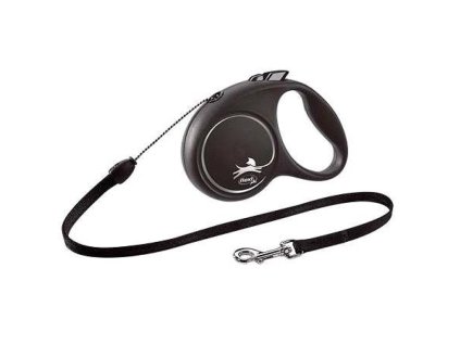 Flexi New Class. M 5m do 20kg černá/lanko