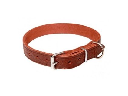 Obojek KZ 1,6x40cm hnědý-vzor žalud