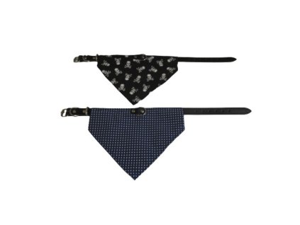 Obojek KZ 1,6x40cm černý s bavl.šátkem