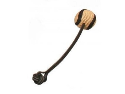 Aport míč juta 7cm s provázkem 30cm