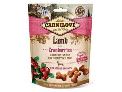 Carnilove Dog pamlsek 200g jehněčí s brusinkami pro silnou imunitu