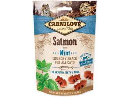 Carnilove Cat pamlsek 50g z lososa s divokou mátou na zuby a dásně