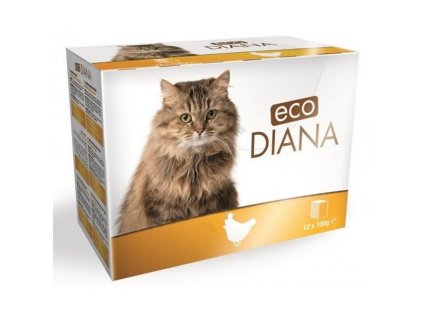 Eco Diana 12 x 100g kuřecí kousky v omáčce kapsička cat