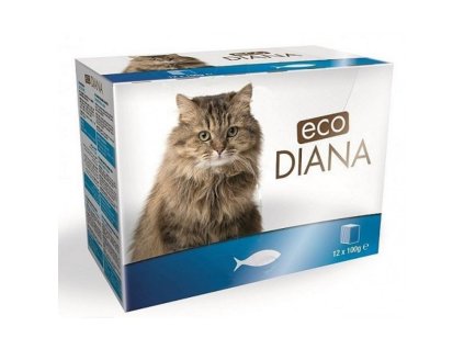 Eco Diana 12 x 100g rybí kousky v omáčce kapsička cat