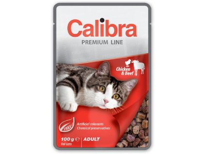 Calibra 100g kapsa premium adult chicken+beef cat
