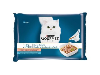 Gourmet 4x85g Perle Multipack gravy delight losos a tuňák v omáčce