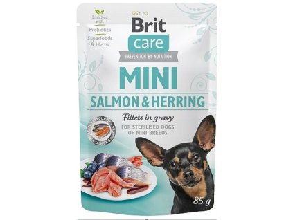 Brit Care Mini Salmon&Herring sterilised fillets in gravy 85g