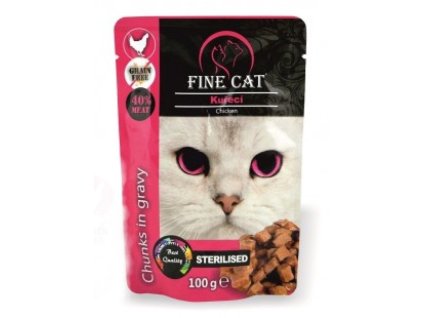 Fine cat kapsička GRAIN-FREE sterilised kuřecí v omáčce 100g/22ks