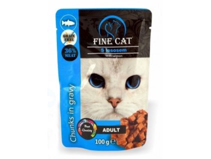 Fine cat kapsička GRAIN-FREE Adult losos v omáčce 100g/22ks