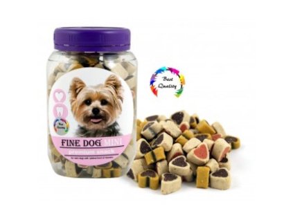 Fine dog Mini srdíčka soft mix 280g dóza