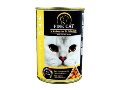 Fine Cat 415g DUO kuřecí s telecím1ks /12ks