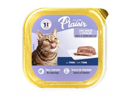Plaisir cat 100g losos i pro kastrované kočky vanička
