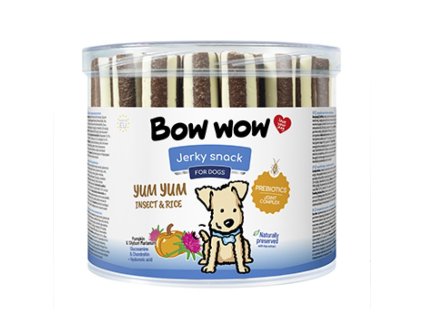 Bow Wow tyč Jerky snak Yum Yum insect & rice 1450g/35ks dog