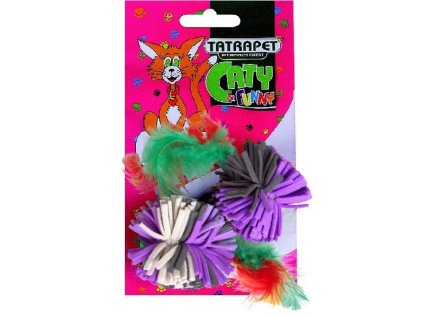Tatrapet míček flisový s peřím  pro kočku 4cm  2ks/bal.