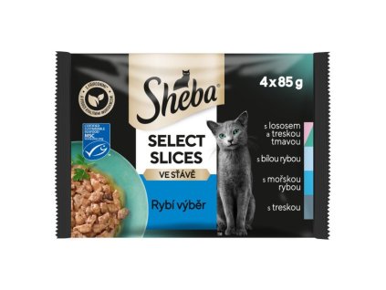 Sheba Select in Sauce 4 x 85g kapsička rybí výběr ve šťávě cat