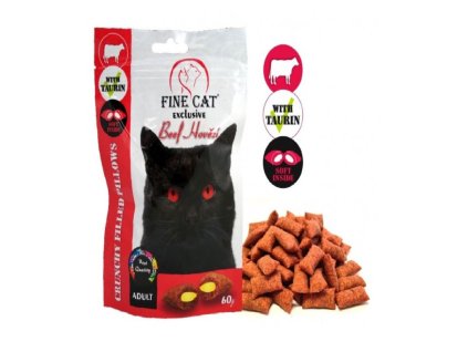 Fine cat Exclusive polštářky  hovězí 60g