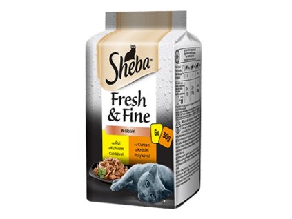 Sheba Fresh+Fine 6 x 50g kapsička kuřecí a krůtí cat