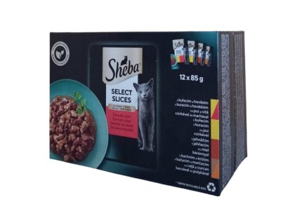 Sheba Slices in Gravy 12 x 85g kapsička šťavnatý výběr cat